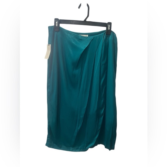 Anthropologie Teal Silk Skirt size 8 - Picture 2 of 10